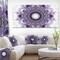 Designart - Purple Fractal Pattern with Circles - Oversized Abstract Canvas Art Print